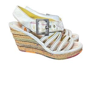 The Art Company Multicolor Graffiti Wedge Sandals - Size 7.5
